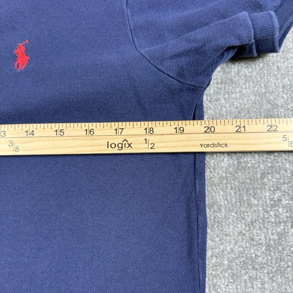 Polo Ralph Lauren Shirt Men's Medium Blue Short Sleeve Custom Fit Preppy College